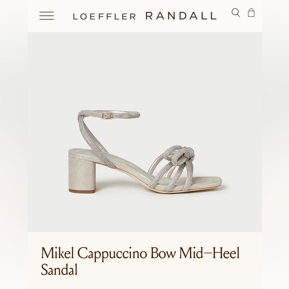 NWT Loeffler Randall Mikel Cappuccino Bow Mid-Heel
